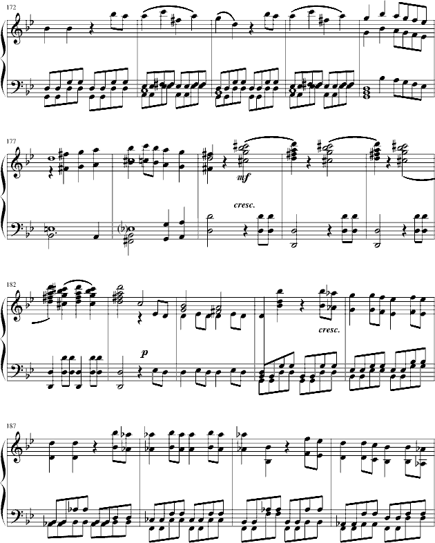 莫扎特第四十号交响曲（第一乐章）钢琴曲谱（图10）