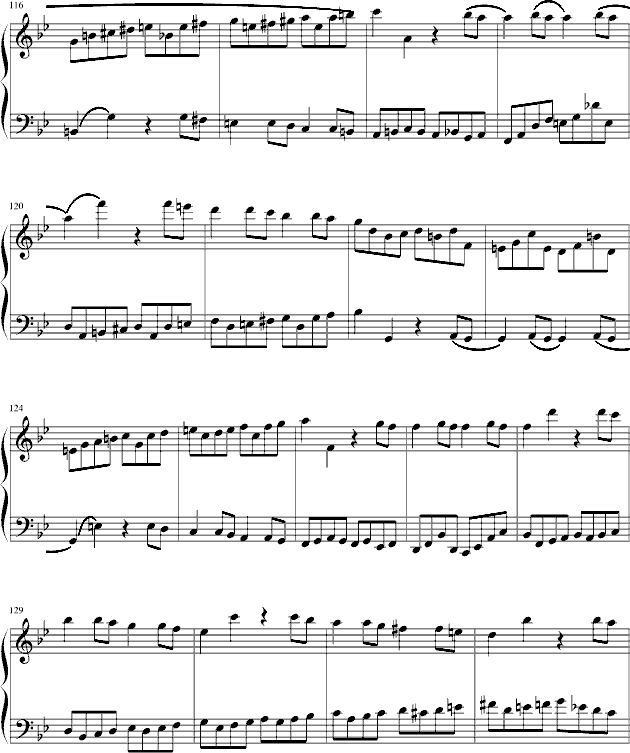莫扎特第四十号交响曲（第一乐章）钢琴曲谱（图7）
