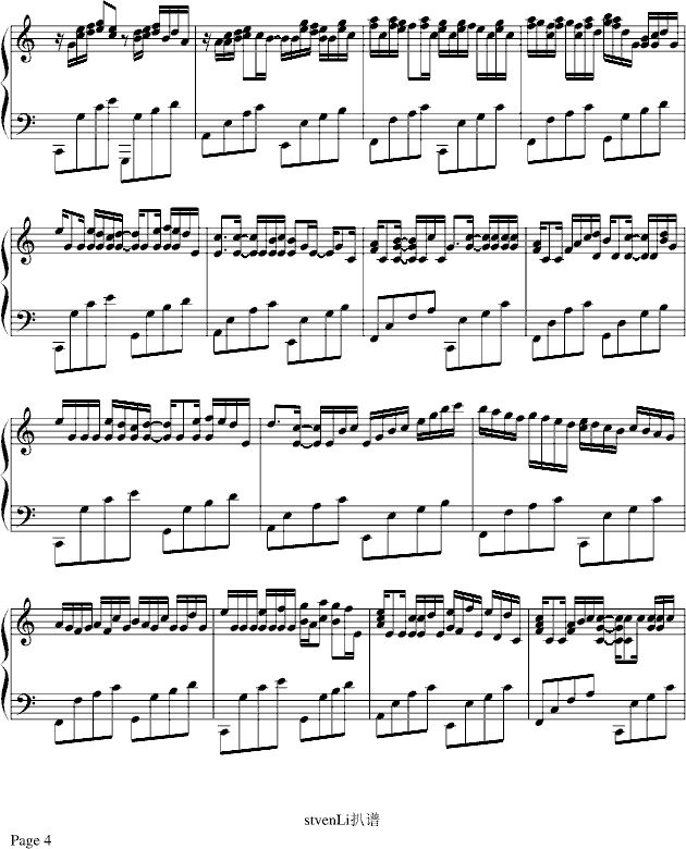 卡农-演奏版-Geogre winston钢琴曲谱（图4）