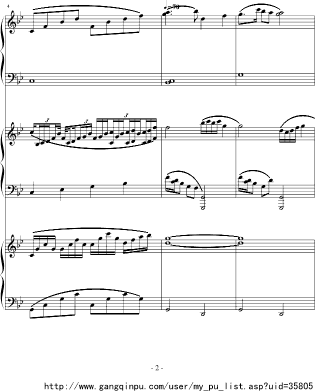望江南钢琴曲谱（图2）