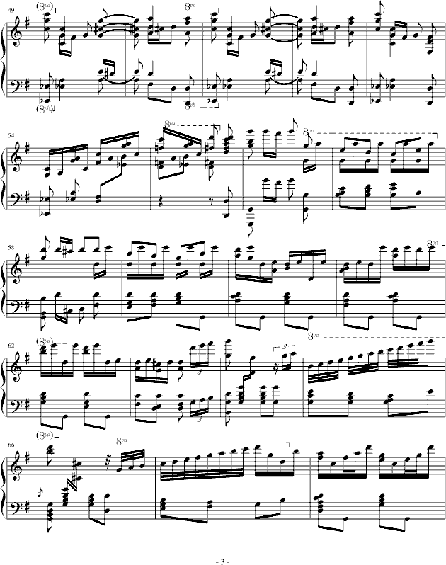 胡桃夹子中俄罗斯舞曲钢琴曲谱（图3）
