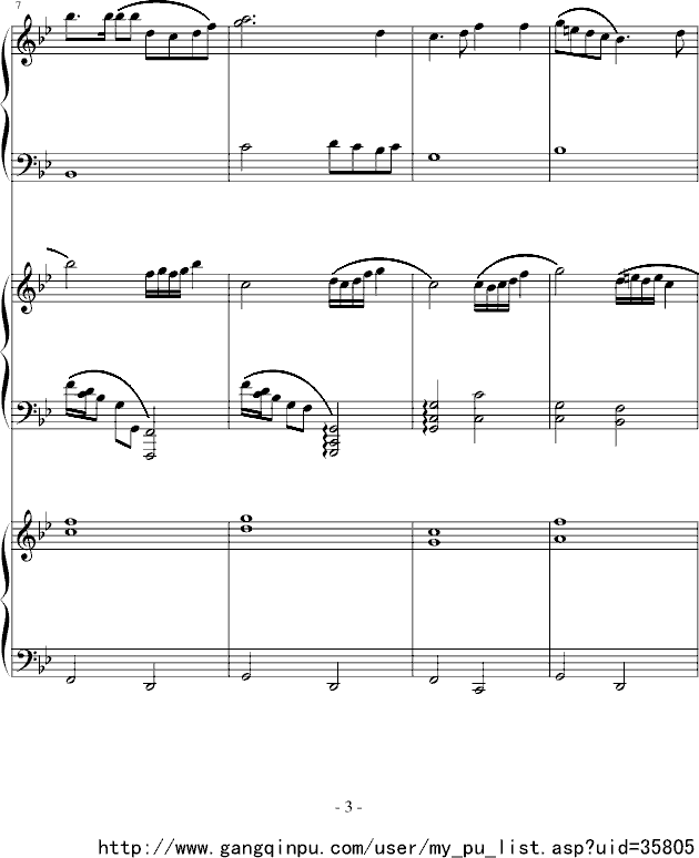 望江南钢琴曲谱（图3）