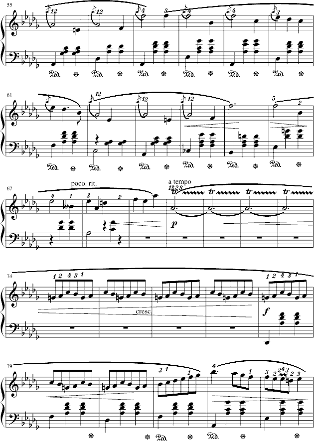 华丽的降D大调圆舞曲-小狗钢琴曲谱（图3）