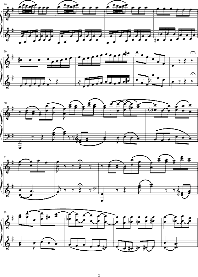 e小调奏鸣曲第一乐章钢琴曲谱（图2）