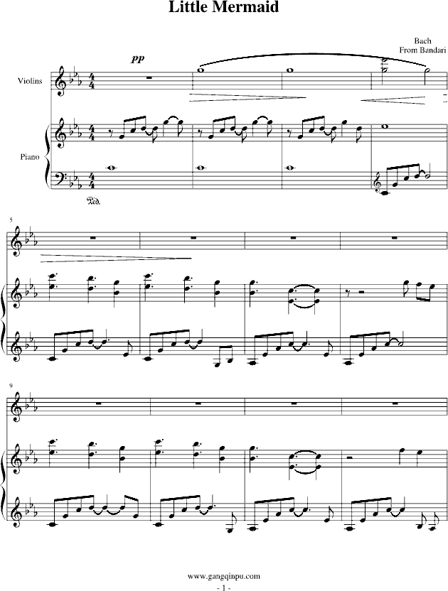 Little Mermaid钢琴曲谱（图1）