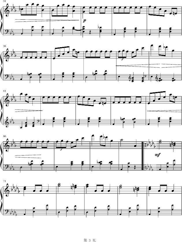 华丽的大圆舞曲钢琴曲谱（图3）