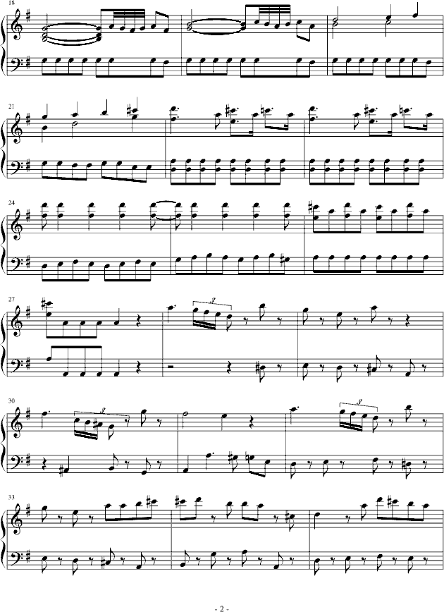 G大调弦乐小夜曲第一乐章钢琴曲谱（图2）