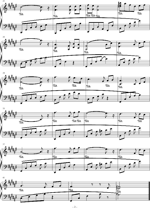 初雪-迟早版钢琴曲谱（图2）