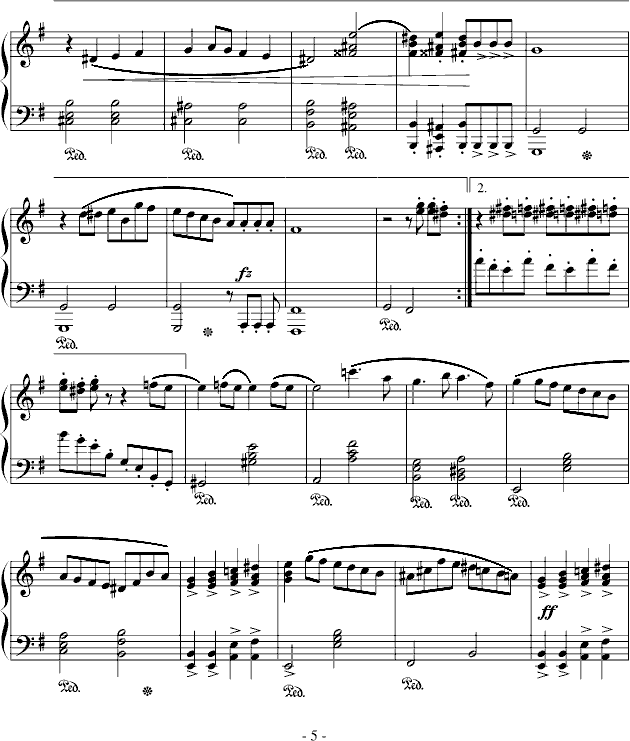 命运80-随风版钢琴曲谱（图5）