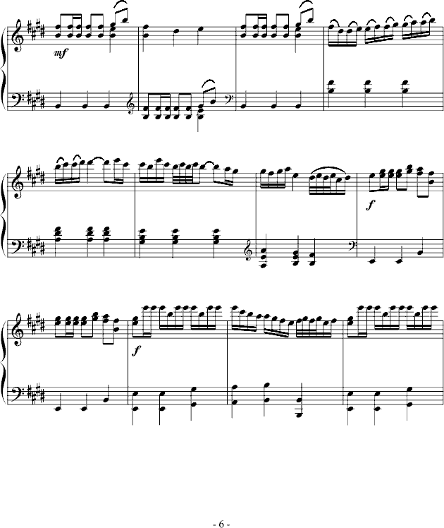 E大调奏鸣曲钢琴曲谱（图6）