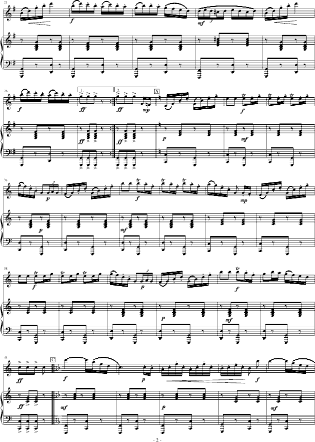单簧管波尔卡钢琴曲谱（图2）