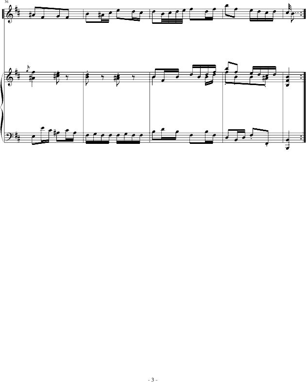 巴赫第二组曲中《嬉戏曲》钢琴曲谱（图3）