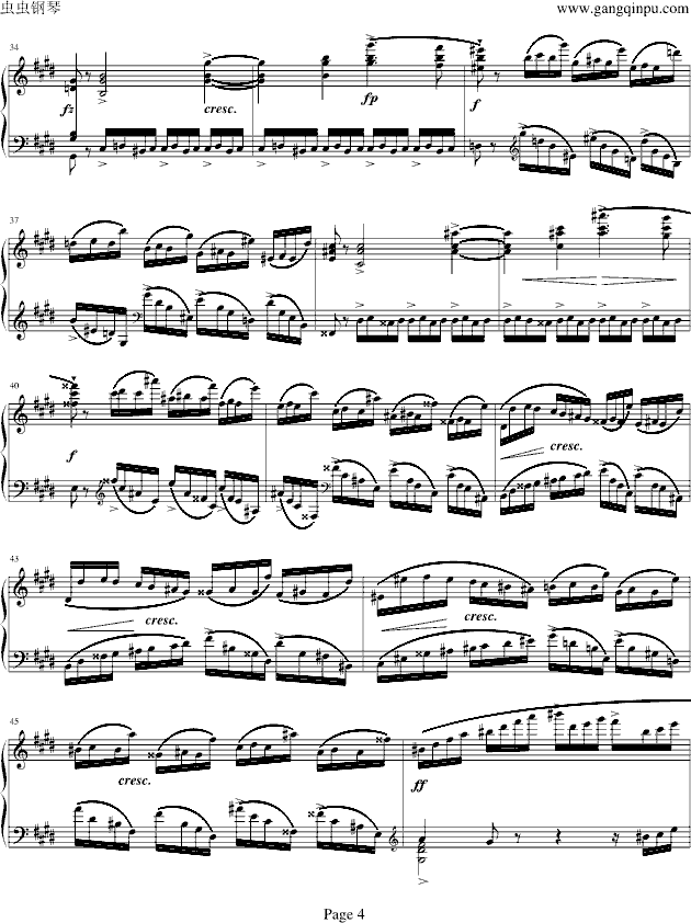 肖邦练习曲op10.4钢琴曲谱（图4）