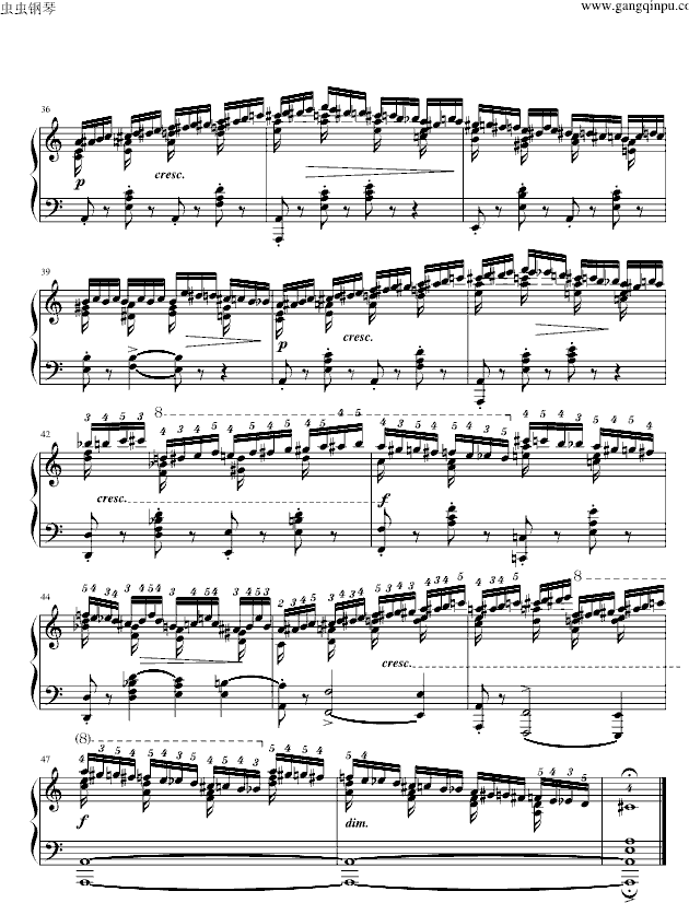 戈原-肖邦练习曲第2条钢琴曲谱（图4）
