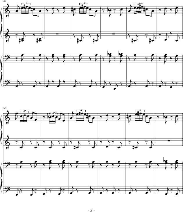 西班牙斗牛舞曲-（四手联弹）钢琴曲谱（图5）