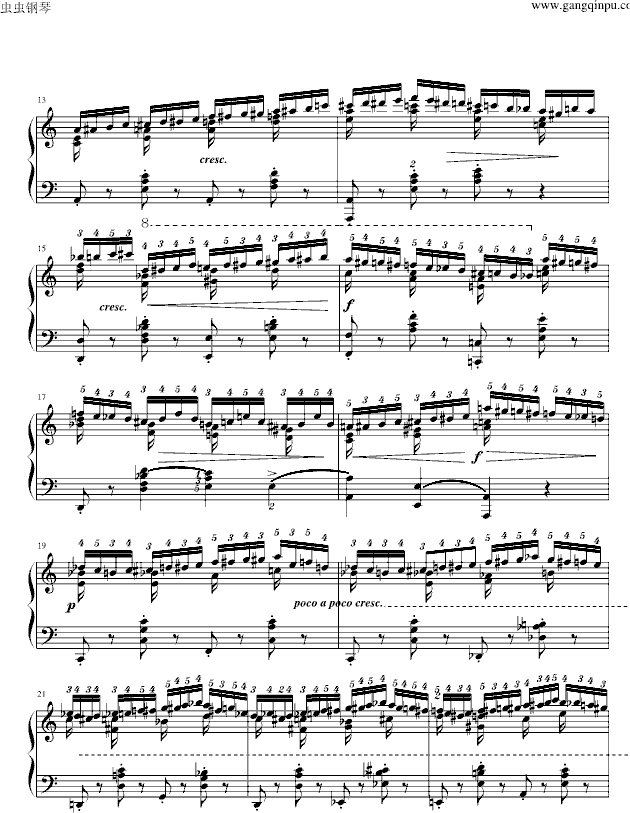 戈原-肖邦练习曲第2条钢琴曲谱（图2）