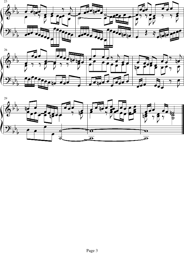 十二平均律BWV847赋格钢琴曲谱（图3）