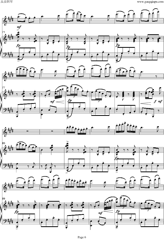 梁山伯与祝英台-小提琴/钢琴钢琴曲谱（图6）