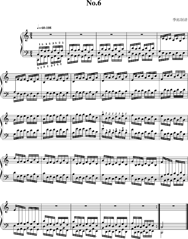 哈农指法练习6-我学钢琴钢琴曲谱（图1）