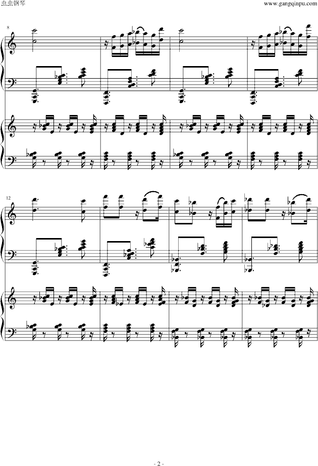 爵士双钢琴奏鸣曲第三乐章钢琴曲谱（图2）