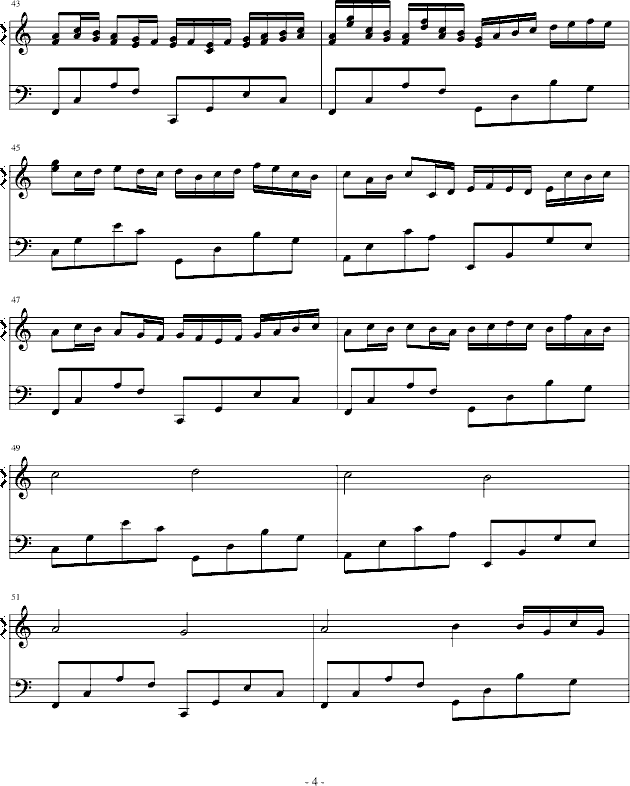 卡农-（简单和弦版）钢琴曲谱（图4）