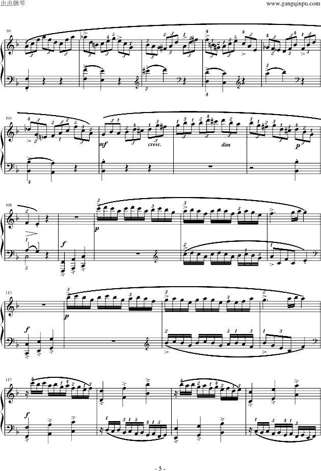 F大调钢琴奏鸣曲第一乐章钢琴曲谱（图5）