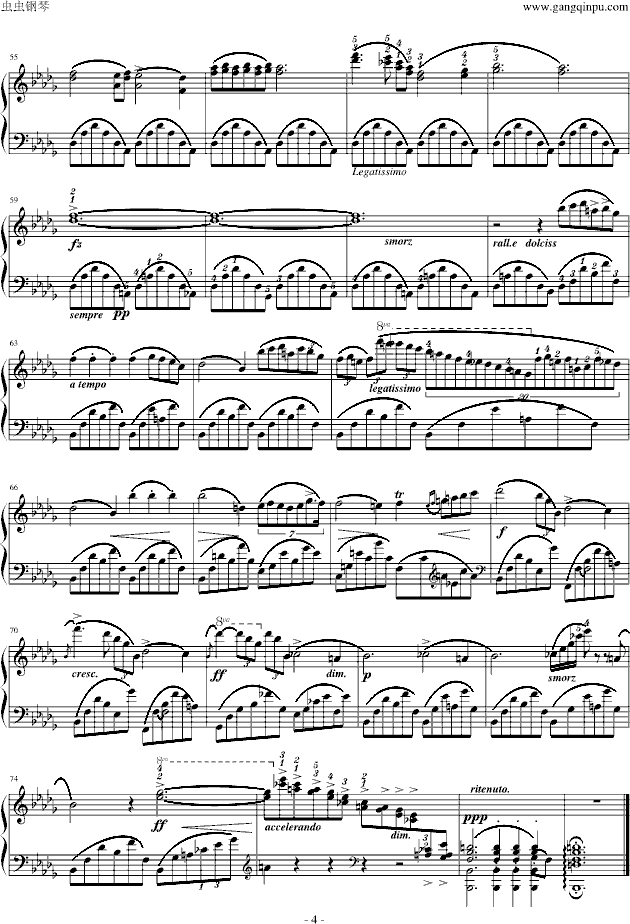 降b小调夜曲Op.9-1钢琴曲谱（图4）
