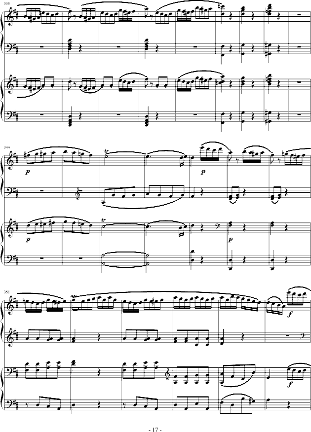 D大调双钢琴奏鸣曲第三乐章钢琴曲谱（图17）