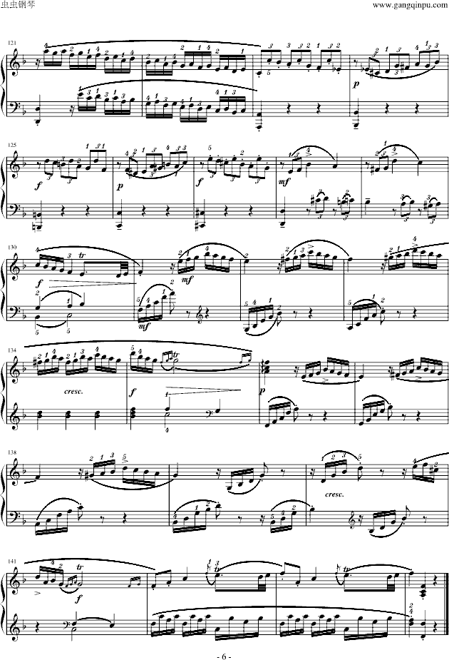 F大调钢琴奏鸣曲第一乐章钢琴曲谱（图6）