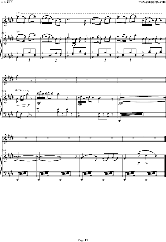 梁山伯与祝英台-小提琴协奏版钢琴曲谱（图13）