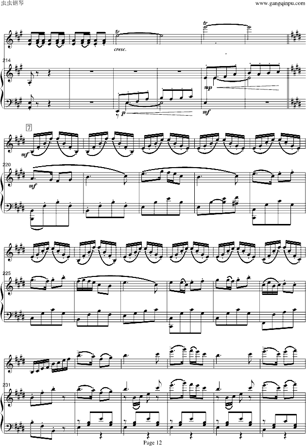 梁山伯与祝英台-小提琴协奏版钢琴曲谱（图12）