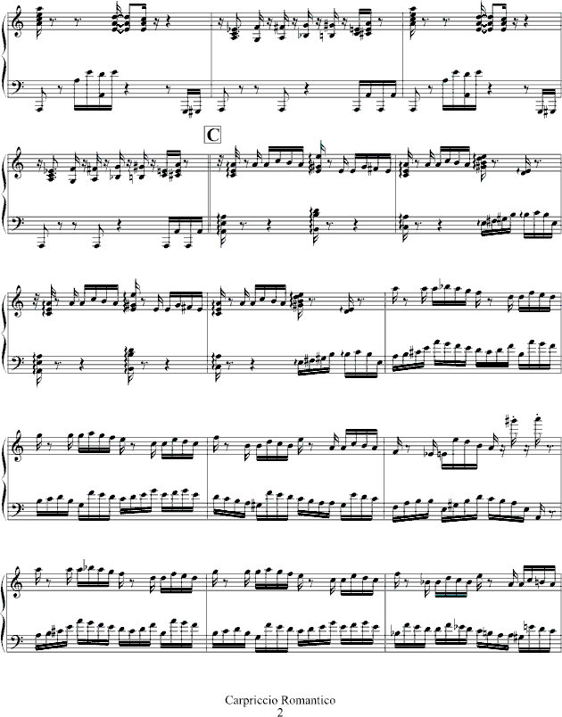 Capriccio Romantico钢琴曲谱（图2）