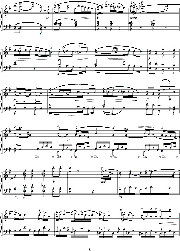 D大调奏鸣曲K.311-完整版钢琴曲谱（图8）