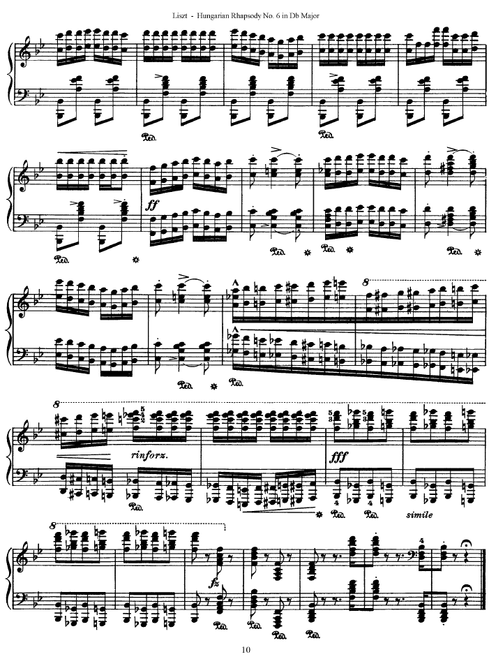 匈牙利狂想曲第六号钢琴曲谱（图10）