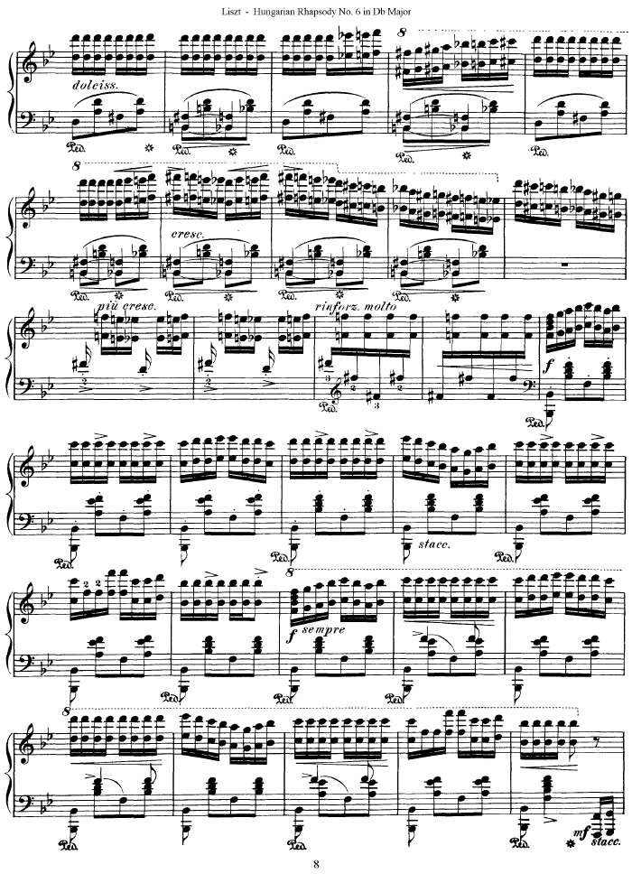匈牙利狂想曲第六号钢琴曲谱（图8）