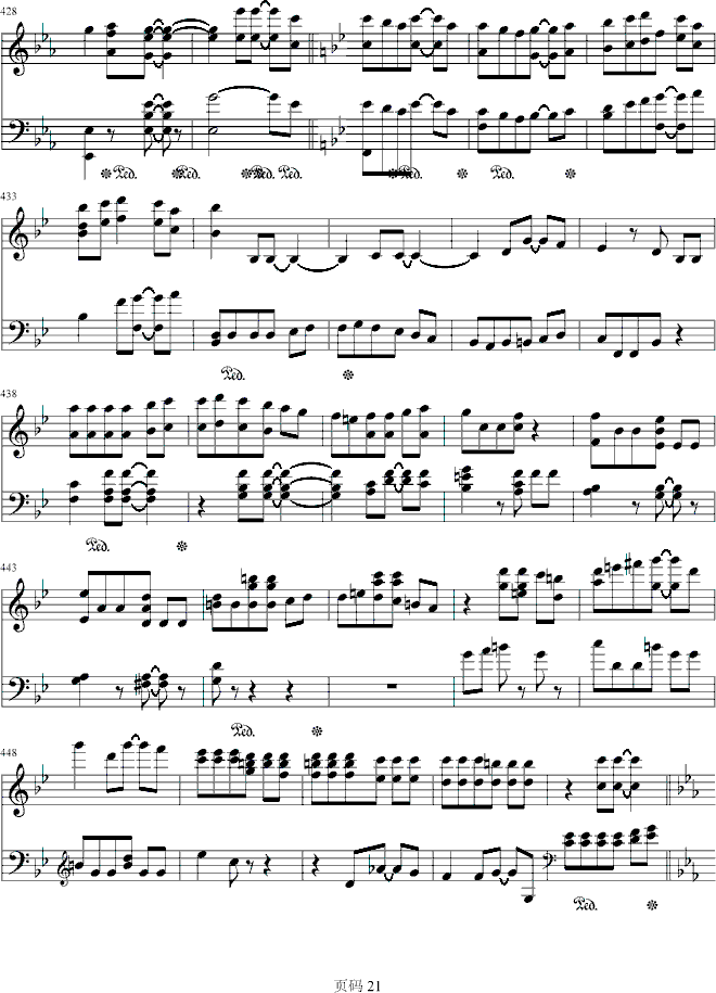 第九交响乐第四乐章钢琴曲谱（图21）