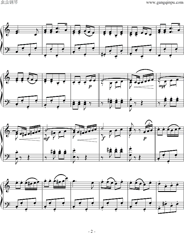 巡逻兵进行曲钢琴曲谱（图2）