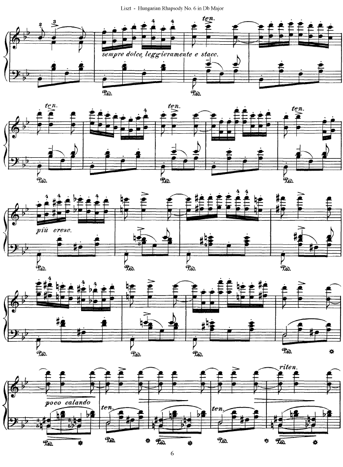 匈牙利狂想曲第六号钢琴曲谱（图6）