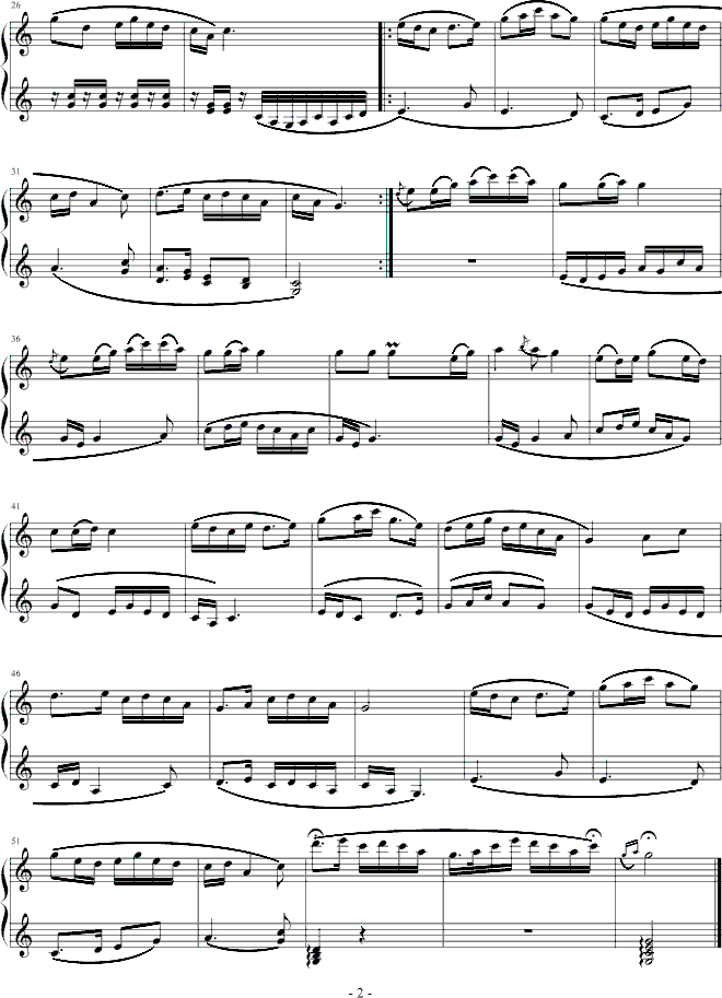 茉莉花钢琴曲谱（图2）