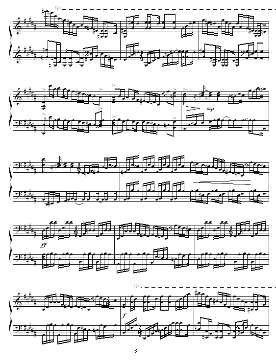 B大调练习曲钢琴曲谱（图9）
