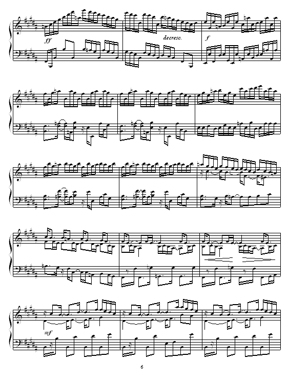 B大调练习曲钢琴曲谱（图6）