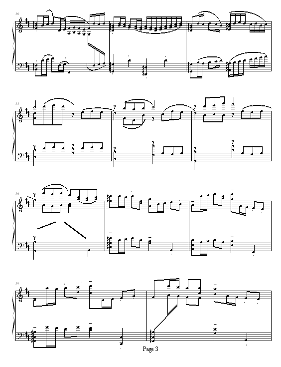 D大调卡农原版钢琴曲谱（图3）