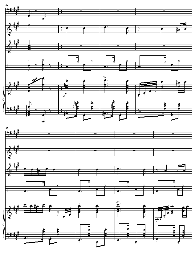 匈牙利舞曲5-(改编，有乐队）钢琴曲谱（图4）