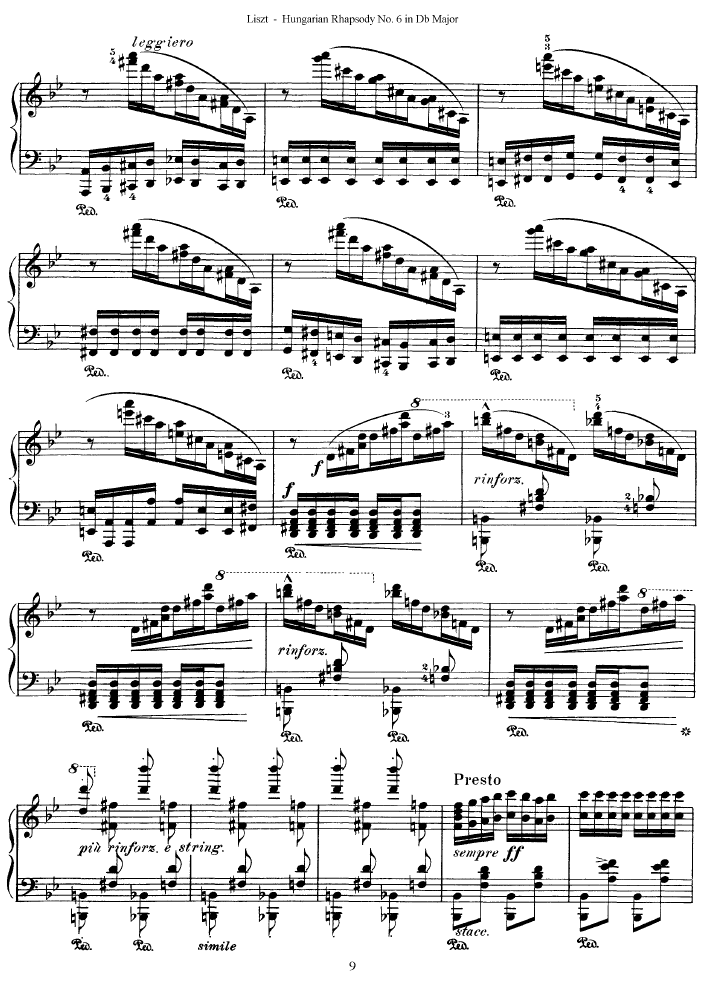 匈牙利狂想曲第六号钢琴曲谱（图9）