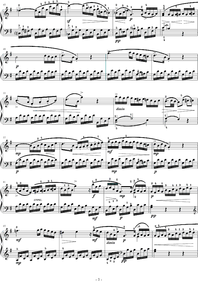 C大调第16钢琴奏鸣曲K.545第二乐章钢琴曲谱（图3）