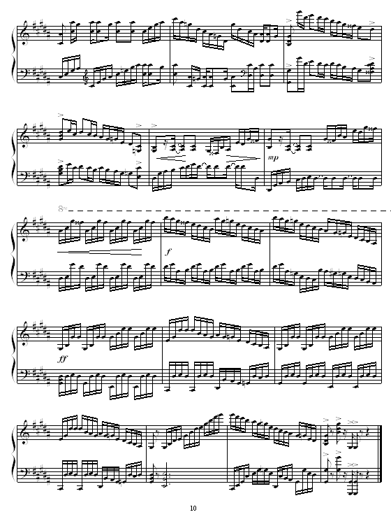 B大调练习曲钢琴曲谱（图10）