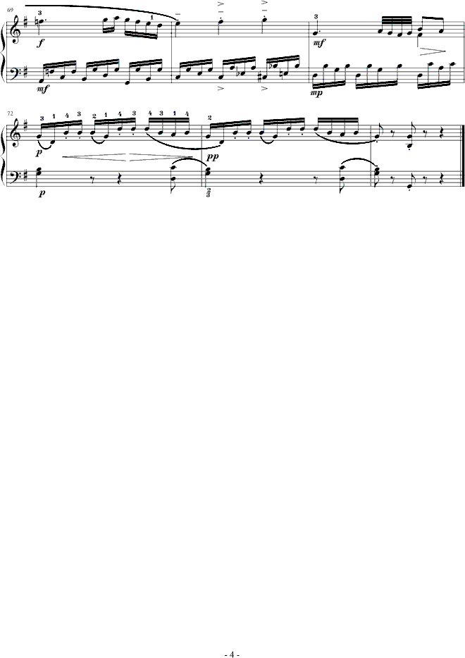 C大调第16钢琴奏鸣曲K.545第二乐章钢琴曲谱（图4）