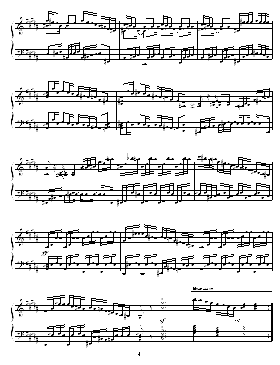 B大调练习曲钢琴曲谱（图4）