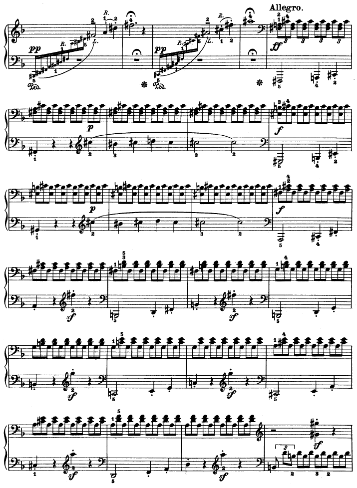 暴风雨-d小调第十七钢琴奏鸣曲 - Op.31—2钢琴曲谱（图4）