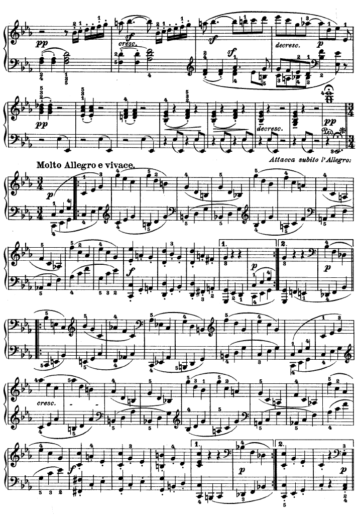第十三钢琴奏鸣曲-（Op.27 No.1）钢琴曲谱（图4）